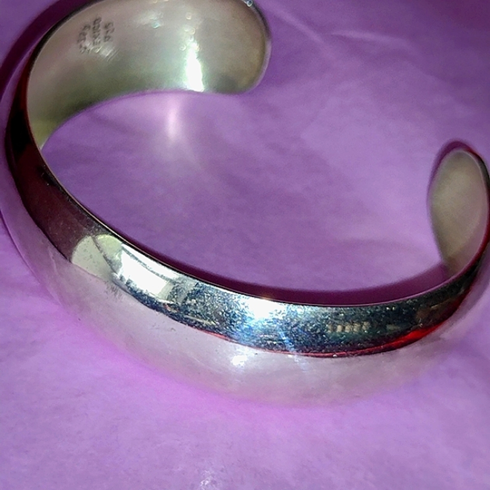 .925 Solid Sterling Silver Wide Bangle Bracelet... - image 4